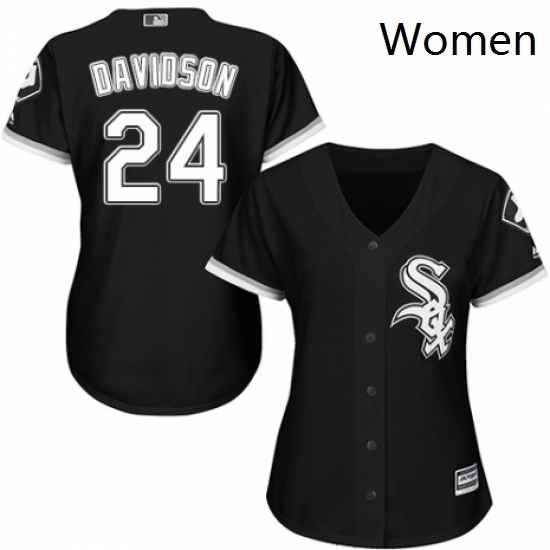 Womens Majestic Chicago White Sox 24 Matt Davidson Authentic Black Alternate Home Cool Base MLB Jersey